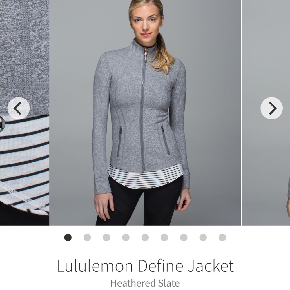 Lululemon Defined Jacket in Heathered Slate, worn once, size 6